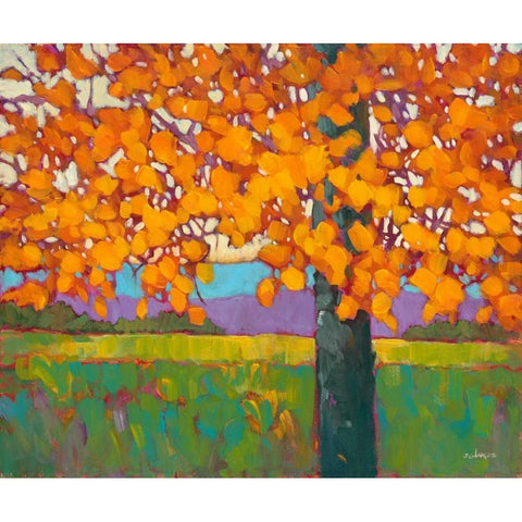 Vibrant Autumn Black Modern Wood Framed Art Print with Double Matting by Charles, J.