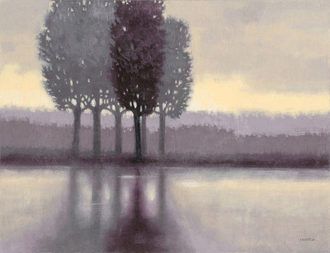 Lilac Creek 1 White Modern Wood Framed Art Print with Double Matting by Wyatt, Norman Jr