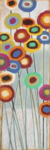 Fun Floral 1 White Modern Wood Framed Art Print with Double Matting by Wyatt, Norman Jr.