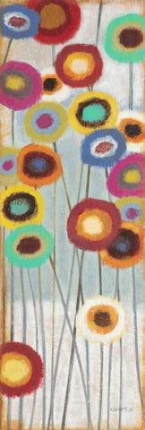 Fun Floral 3 White Modern Wood Framed Art Print with Double Matting by Wyatt, Norman Jr.