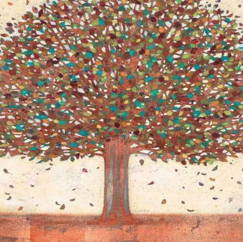 Copper Shimmer Tree Black Ornate Wood Framed Art Print with Double Matting by Wyatt, Norman Jr.