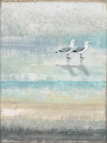 Sea Glass Shore 2 White Modern Wood Framed Art Print with Double Matting by Wyatt, Norman Jr.