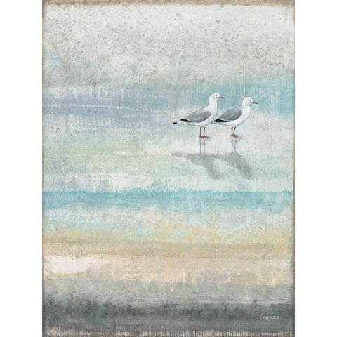 Sea Glass Shore 2 Black Modern Wood Framed Art Print with Double Matting by Wyatt, Norman Jr.