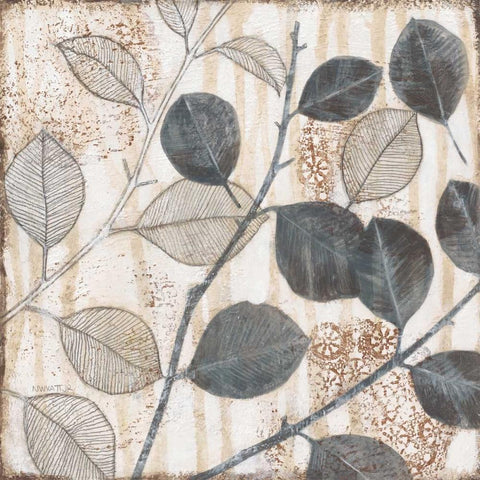 Elemental Leaves 1 Gold Ornate Wood Framed Art Print with Double Matting by Wyatt, Norman Jr.