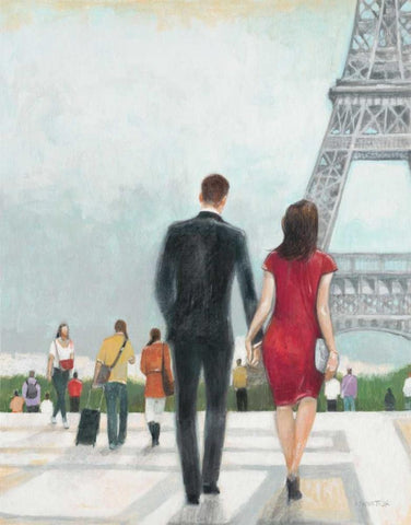 Paris Impressions 2 Black Ornate Wood Framed Art Print with Double Matting by Wyatt, Norman Jr.