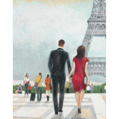 Paris Impressions 2 Black Modern Wood Framed Art Print with Double Matting by Wyatt, Norman Jr.