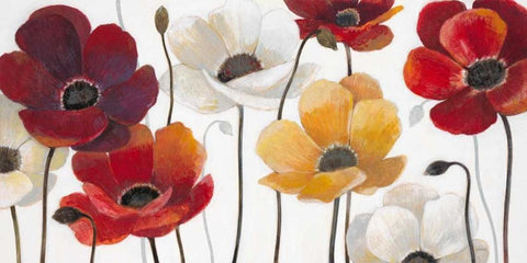 Summer Fields White Modern Wood Framed Art Print with Double Matting by Wyatt, Norman Jr.