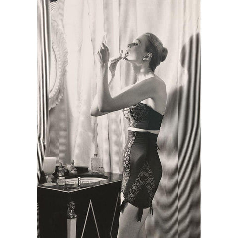 Lipstick Reflections White Modern Wood Framed Art Print by Pellegrini, Frances