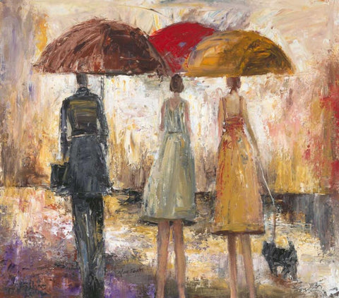 Spring Showers 1 White Modern Wood Framed Art Print with Double Matting by Taylor, Marc