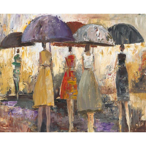 Spring Showers 2 White Modern Wood Framed Art Print by Taylor, Marc