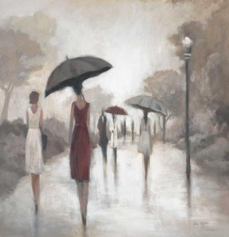 City Figures 1 Black Ornate Wood Framed Art Print with Double Matting by Taylor, Marc