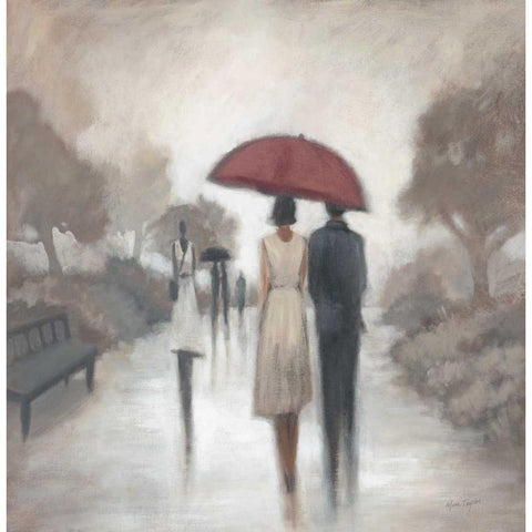 City Figures 2 Black Modern Wood Framed Art Print with Double Matting by Taylor, Marc