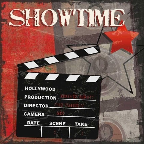 SHOWTIME Black Modern Wood Framed Art Print by Smith, Sandra