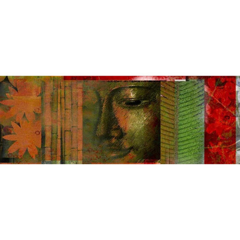 Buddha Story Black Modern Wood Framed Art Print by Robertson, Walter