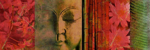 Buddha Epic Black Ornate Wood Framed Art Print with Double Matting by Robertson, Walter