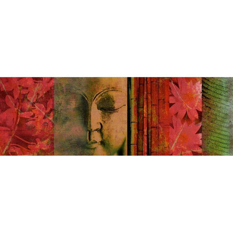 Buddha Epic White Modern Wood Framed Art Print by Robertson, Walter