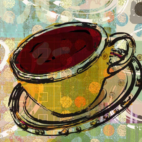 Stetched Coffee Black Modern Wood Framed Art Print with Double Matting by Robertson, Walter