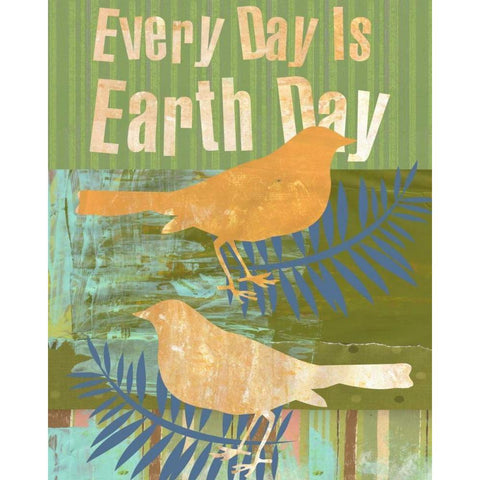 Earth Day Gold Ornate Wood Framed Art Print with Double Matting by Robertson, Walter