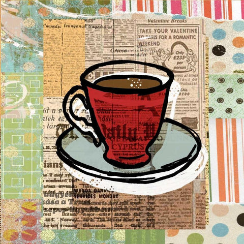 Print Coffee Black Modern Wood Framed Art Print with Double Matting by Robertson, Walter