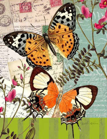 Bountiful Butterfly 1 Black Ornate Wood Framed Art Print with Double Matting by Robertson, Walter