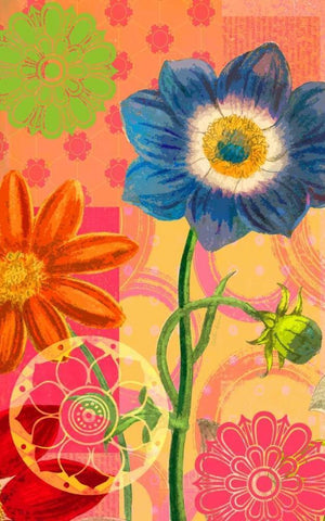 Brilliant Garden 2 White Modern Wood Framed Art Print with Double Matting by Robertson, Walter