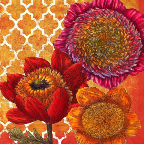 Lattice Garden 1 White Modern Wood Framed Art Print with Double Matting by Robertson, Walter