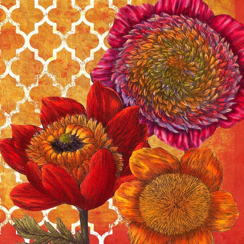 Lattice Garden 1 Black Modern Wood Framed Art Print by Robertson, Walter