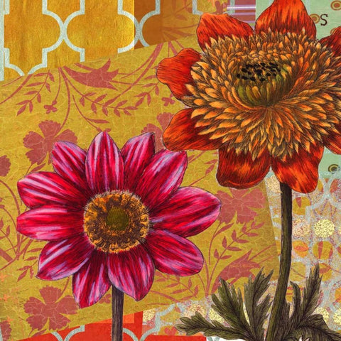 Lattice Garden 2 Black Ornate Wood Framed Art Print with Double Matting by Robertson, Walter