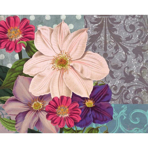 Polka Dot Bouquet 1 Gold Ornate Wood Framed Art Print with Double Matting by Robertson, Walter