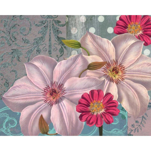 Polka Dot Bouquet 2 Black Modern Wood Framed Art Print with Double Matting by Robertson, Walter