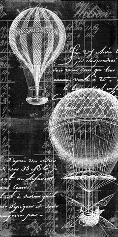 Balloon Tandem White Modern Wood Framed Art Print with Double Matting by Robertson, Walter