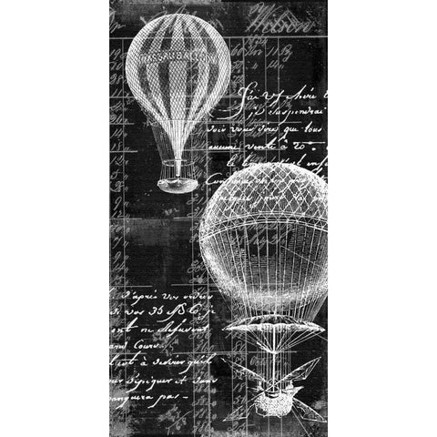 Balloon Tandem Black Modern Wood Framed Art Print by Robertson, Walter
