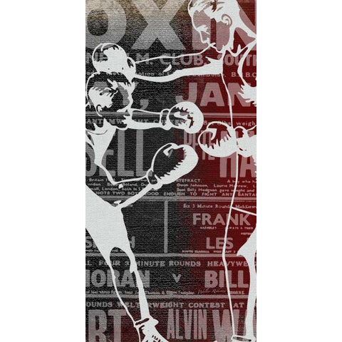 Boxer Panel 1 Black Modern Wood Framed Art Print with Double Matting by Robertson, Walter