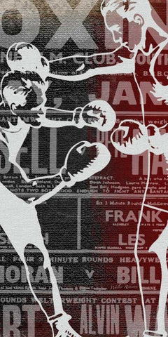 Boxer Panel 1 Black Ornate Wood Framed Art Print with Double Matting by Robertson, Walter