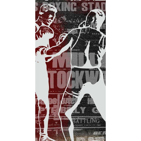 Boxer Panel 2 Gold Ornate Wood Framed Art Print with Double Matting by Robertson, Walter