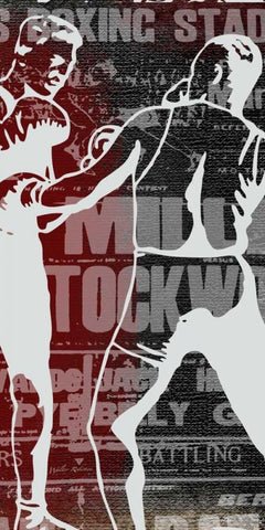 Boxer Panel 2 Black Ornate Wood Framed Art Print with Double Matting by Robertson, Walter