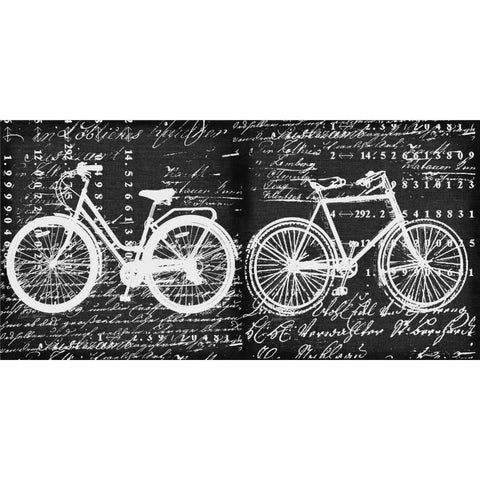 Script Bicycle Black Modern Wood Framed Art Print by Robertson, Walter