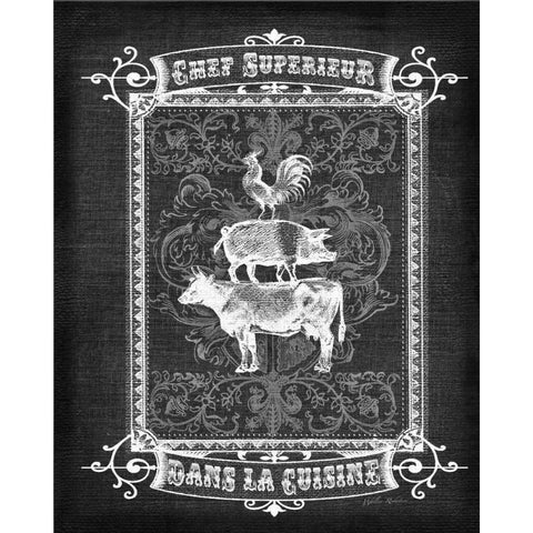 La Cuisine Black Modern Wood Framed Art Print by Robertson, Walter
