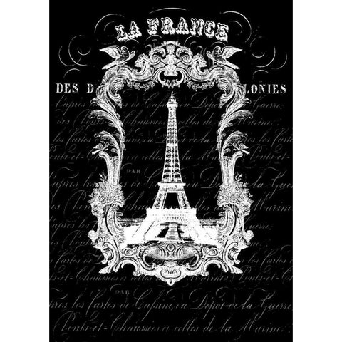 La France Black Modern Wood Framed Art Print by Robertson, Walter