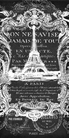 Paris Filigree  Black Ornate Wood Framed Art Print with Double Matting by Robertson, Walter