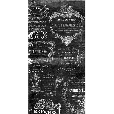 Label Filigree  Black Modern Wood Framed Art Print with Double Matting by Robertson, Walter