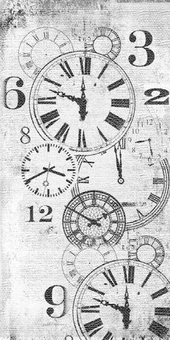 About Time Panel White White Modern Wood Framed Art Print with Double Matting by Robertson, Walter