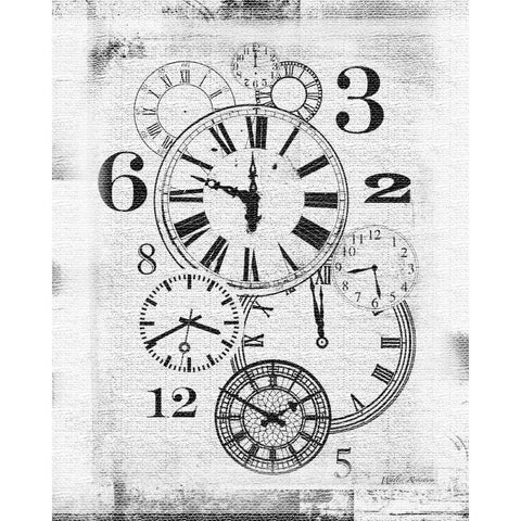 About Time White Gold Ornate Wood Framed Art Print with Double Matting by Robertson, Walter