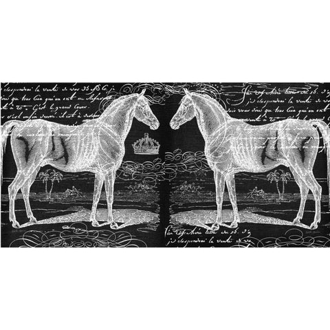 Filigree Horse Black Modern Wood Framed Art Print by Robertson, Walter