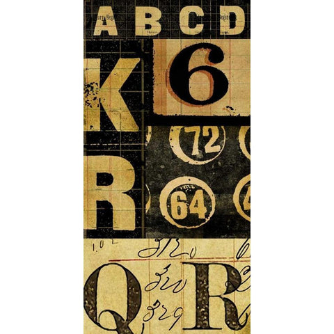 Numbers Game 1 White Modern Wood Framed Art Print by Robertson, Walter