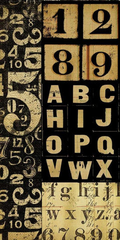 Numbers Game 2 Black Ornate Wood Framed Art Print with Double Matting by Robertson, Walter