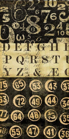 Numbers Game 3 Black Ornate Wood Framed Art Print with Double Matting by Robertson, Walter
