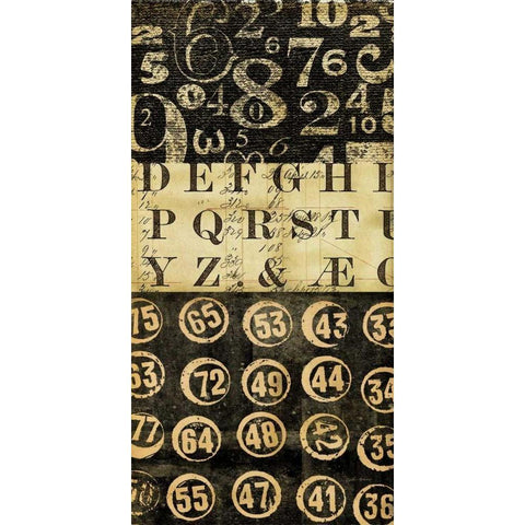 Numbers Game 3 Black Modern Wood Framed Art Print by Robertson, Walter
