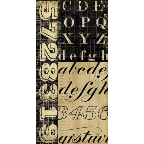 Numbers Game 4 Black Modern Wood Framed Art Print with Double Matting by Robertson, Walter