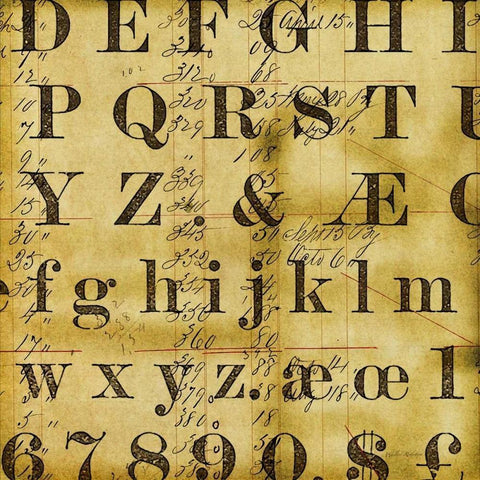 Letter Story 2 Black Modern Wood Framed Art Print by Robertson, Walter